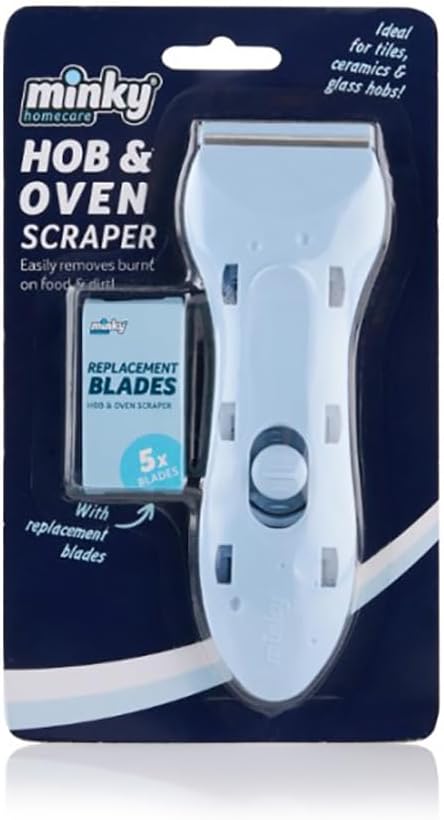 Minkyy Hob & Oven Scraper with 5 x Replacements Pack