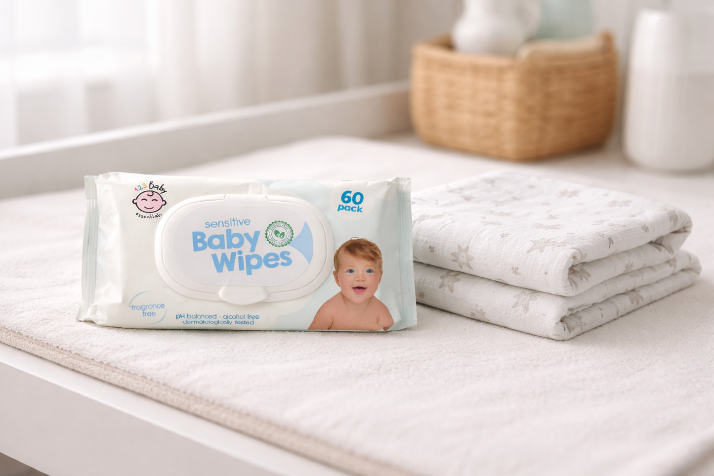 Plastic Free Sensitive Baby Wipes 60pk